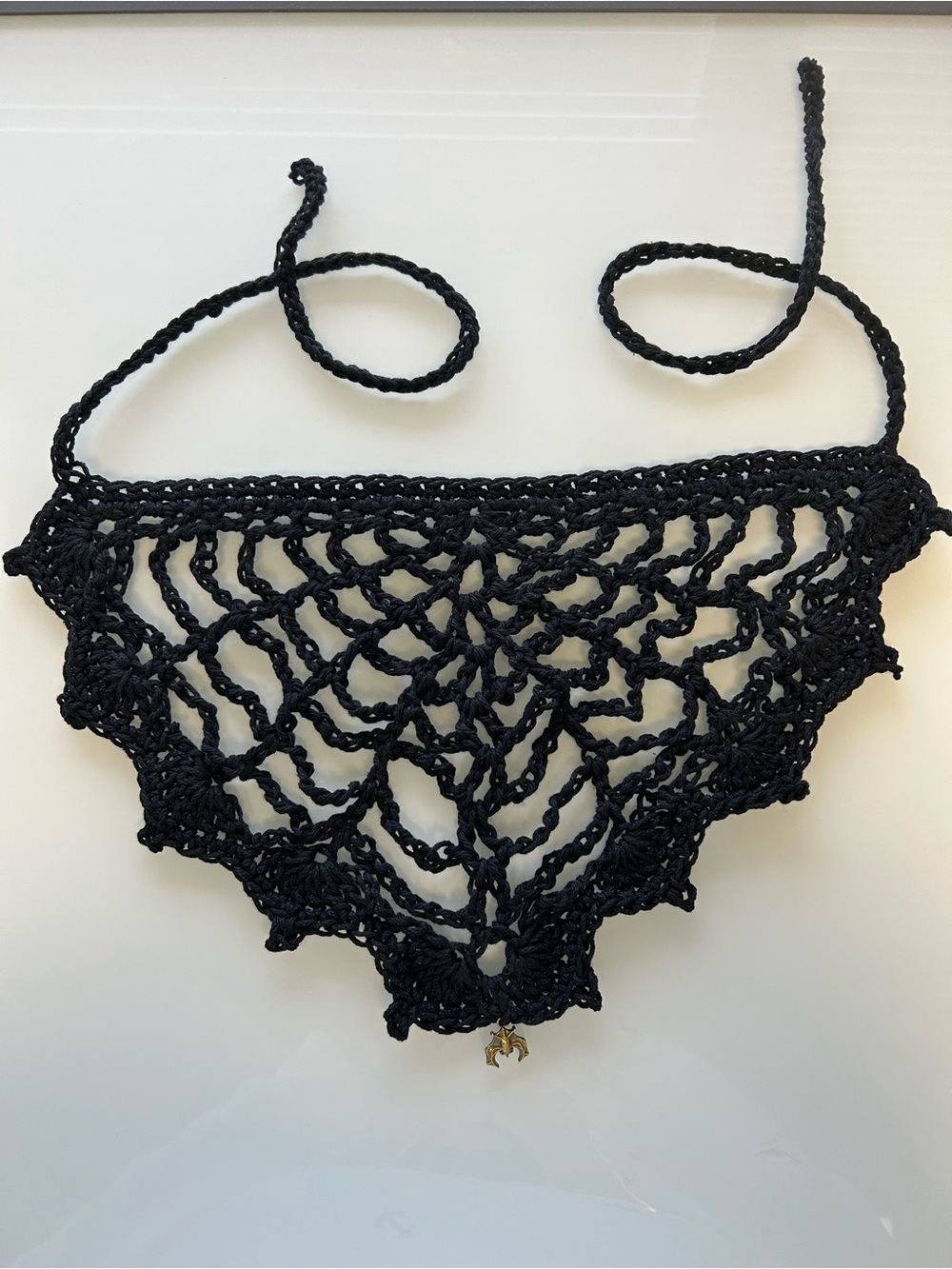 Crochet black bat bandana